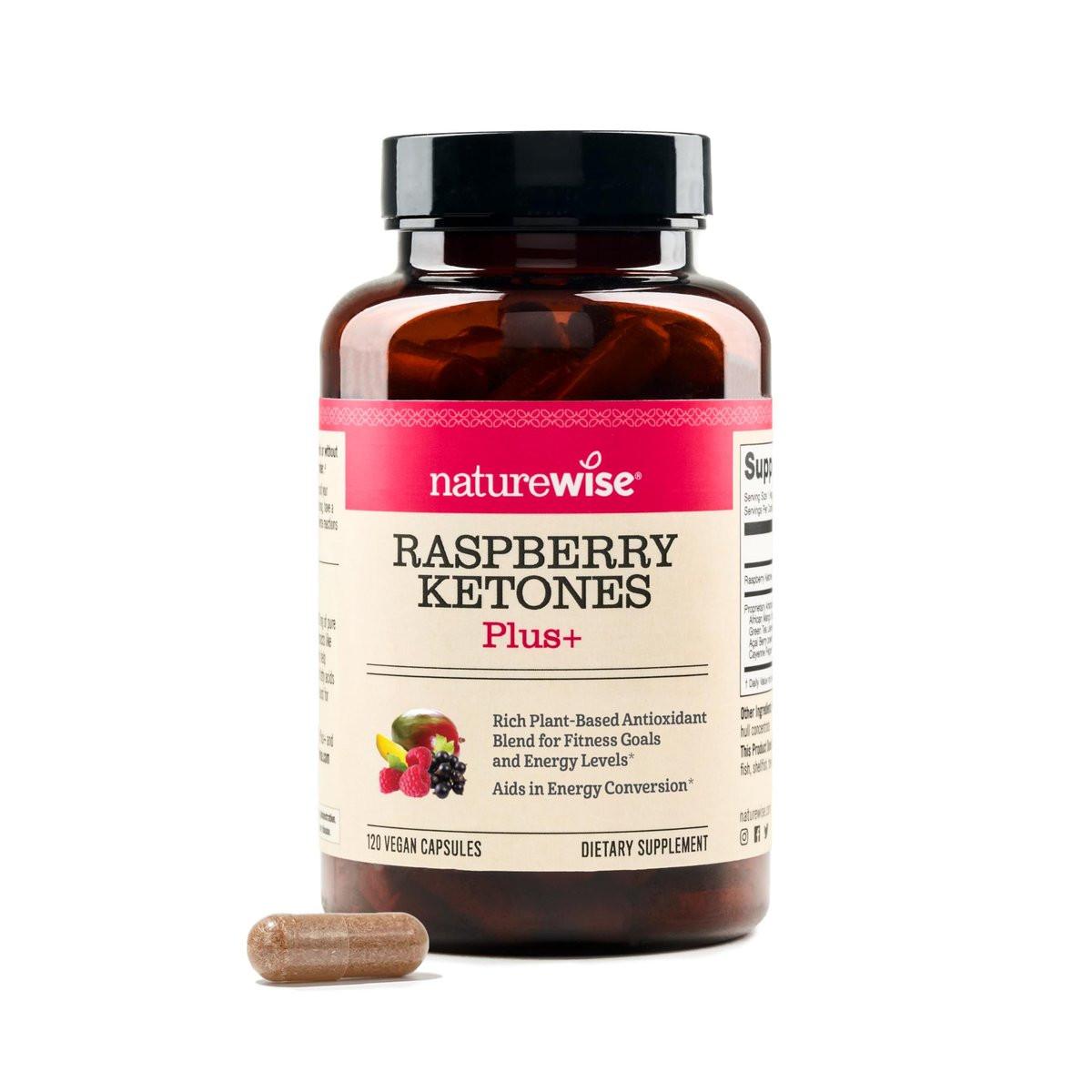 NatureWise Raspberry Ketones Plus with Green Tea Extract, Cayenne Pepper & Acai Berry - Supports Weight Management, Antioxidant Health & Energy Levels - Vegan & Gluten-Free - 120 Capsules - görsel 1
