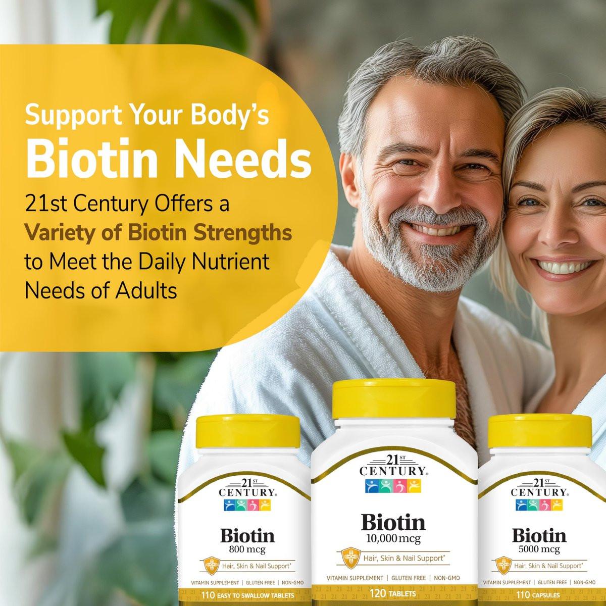 21st Century Biotin Tablets, 10,000 mcg, 120 Count - görsel 16