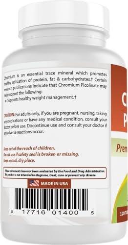 Best Naturals Chromium Picolinate 1000 mcg 120 Tablets (Pack of 2) - görsel 11