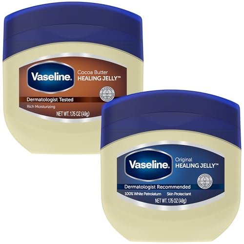 Vaseline Original & Cocoa Butter Healing Jelly Travel-Size Variety 2-Pack – Rich Moisturizing Ointment, Skin Protectant for Soothing Cracked, Dry Skin, 1.75 Oz Ea - görsel 4