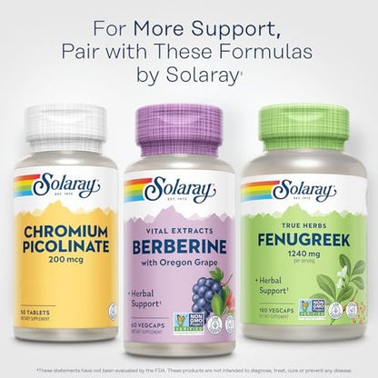 SOLARAY Berberine 250mg - Berberine Supplement for a Healthy, Active Lifestyle - with Berberine HCl from Indian Barberry Plus Oregon Grape - Vegan, Non-GMO, 60-Day Guarantee - 60 Servings, 60 VegCaps