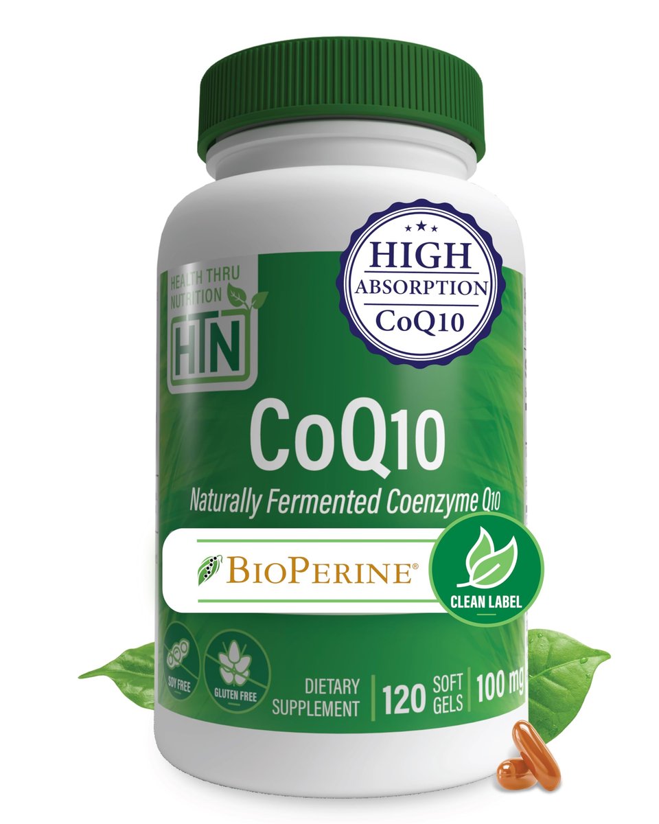 Health Thru Nutrition CoQ-10 100mg with BioPerine 120 Softgels | High Absorption Naturally Fermented USP Grade Coenzyme Q10 Supplement | 3rd Party Tested | Heart Health and Energy Support - görsel 1