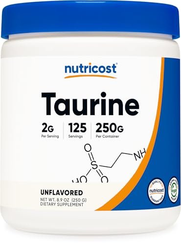 Nutricost Taurine Powder 250 Grams - 125 – 125 Servings: With 250 grams per container, you get long-lasting supply – Image 2