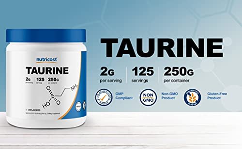 Nutricost Taurine Powder 250 Grams - 125 – Net Weight: 250 grams (8.8 oz) – Image 6