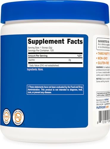 Nutricost Taurine Powder 250 Grams - 125 – Item Weight: 11.0 ounces (container) – Image 10