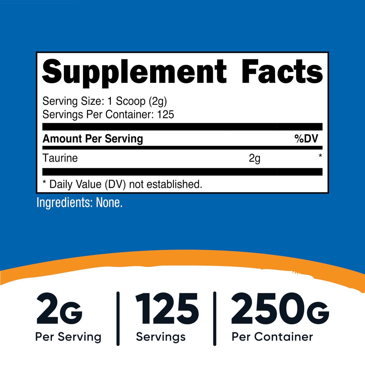 Nutricost Taurine Powder 250 Grams - 125 – Pure and Simple: Made with only taurine, no additives, fillers, or – Image 3