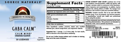 Source Naturals Serene Science GABA, 125 mg, Orange Flavored* - 30 Lozenges