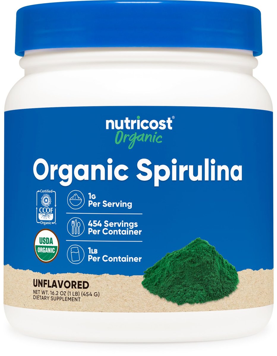 Nutricost Organic Spirulina Powder 454 Grams, 1LB - Pure, Certified Organic Spirulina - görsel 7