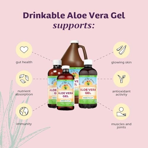 Lily Of The Desert Organic Aloe Vera Juice 2-Pack – Inner Fillet, Natural Gut & Digestive Support, Stomach Relief, 32 Fl Oz Ea - görsel 1