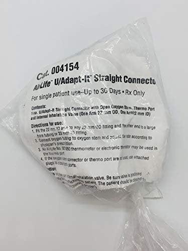 U/Adapt-It Disposable Straight Connectors - Open Oxygen / Monitor Stem with Thermometer Port - 1 Each - görsel 2