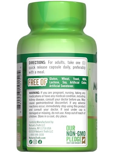 Nature's Truth Triple Magnesium Complex Supplement | 100 Capsules | 420 mg Magnesium Oxide, Citrate & Aspartate | Non-GMO & Gluten Free - görsel 9