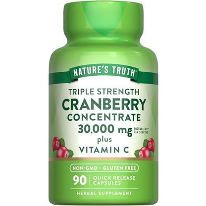 Nature's Truth Cranberry Concentrate Pills | Plus Vitamin C | Triple Strength Support Capsules | Non-GMO & Gluten Free Supplement