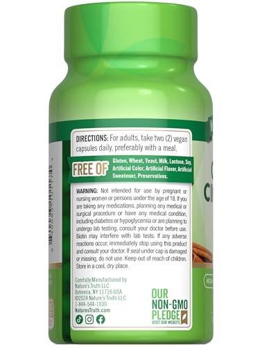 Nature's Truth Ceylon Cinnamon Capsules | Plus Chromium and Biotin | 60 Count | Vegan, Non-GMO & Gluten Free Supplement - görsel 10