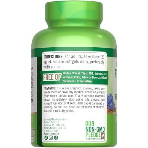 Nature's Truth Flaxseed Oil Softgels | 90 Count | Cold Pressed, Non-GMO & Gluten Free Supplement - görsel 14