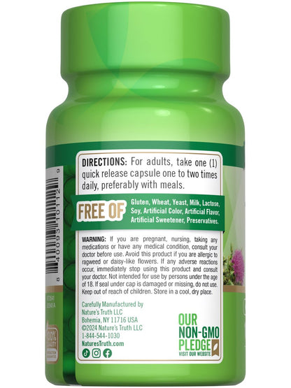 Nature's Truth Milk Thistle Seed Extract | Herbal Supplement | 100 Capsules | Non-GMO & Gluten Free