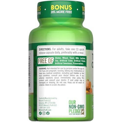 Nature's Truth Turmeric Curcumin | 120 Capsules | with Black Pepper Extract | Non-GMO and Gluten Free Supplement