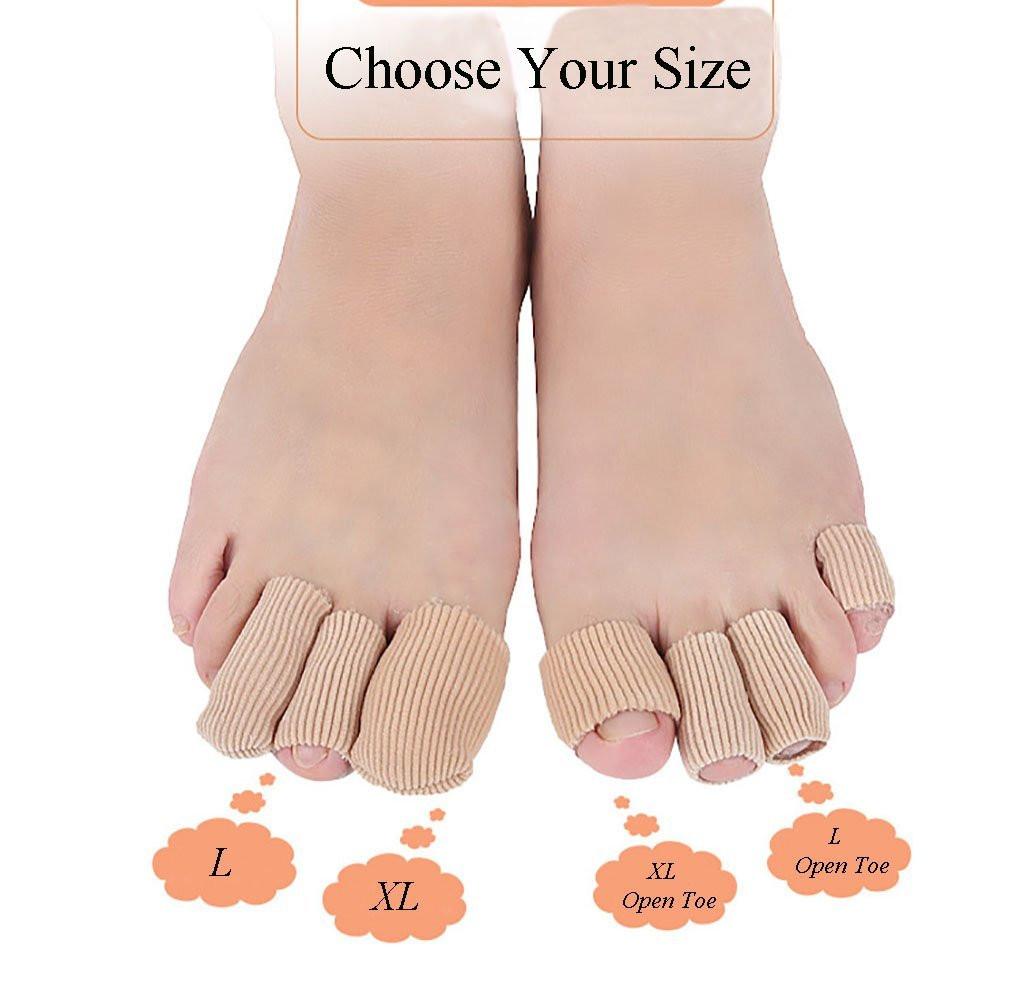 Makhry 4pcs Toe Protectors Gel Toe Caps Silicone Toe Covers Close Finger Toe Sleeve Tubes to Prevent Pain from Corn, Callus, Blisters (Large) - görsel 8