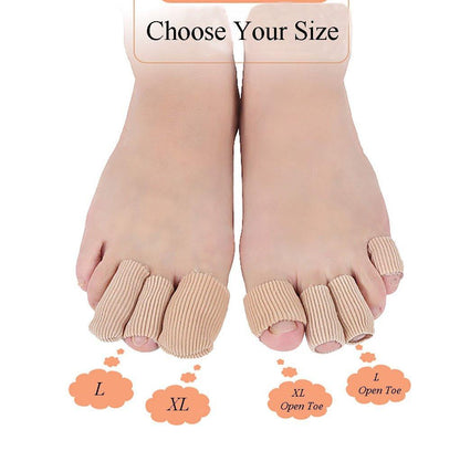 Makhry 4pcs Toe Protectors Gel Toe Caps Silicone Toe Covers Close Finger Toe Sleeve Tubes to Prevent Pain from Corn, Callus, Blisters (Large)