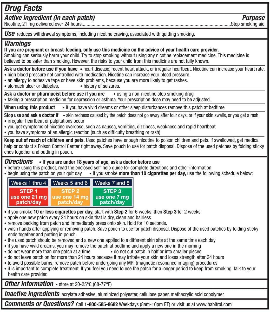Habitrol Nicotine Transdermal System Patch | Stop Smoking Aid | Step 1 (21 mg) | 7 Patches (1 Week Kit) | Packaging May Vary - görsel 10