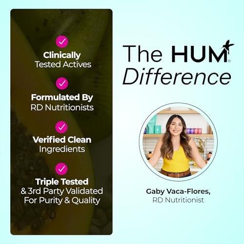 HUM Daily Cleanse Acne Supplements for Women & Men, Gentle Digestive Cleanse for Clear Skin Support, Zinc, Spirulina, Chlorella, Detoxifying Herbs, Organic Algae, Skin Vitamins Supplement, 60 Capsules - görsel 13