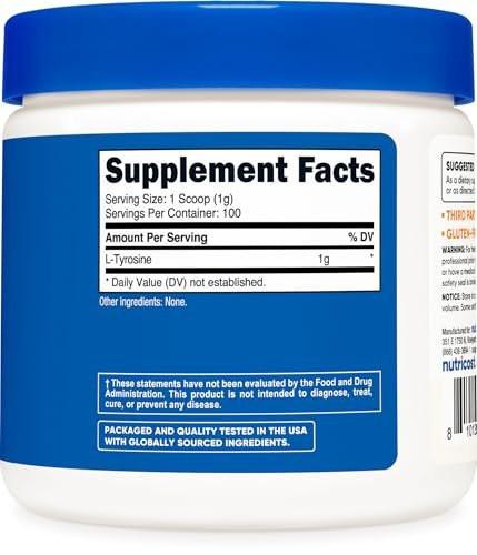 Nutricost L-Tyrosine Powder 100 Grams (100 Servings) - 1G per Serving - görsel 4