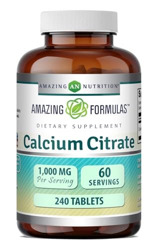 Amazing Formulas Calcium Citrate 1000 Mg | Tablets Supplement | Non-GMO | Gluten-Free | Made in USA (1 Pack | 240 Count)