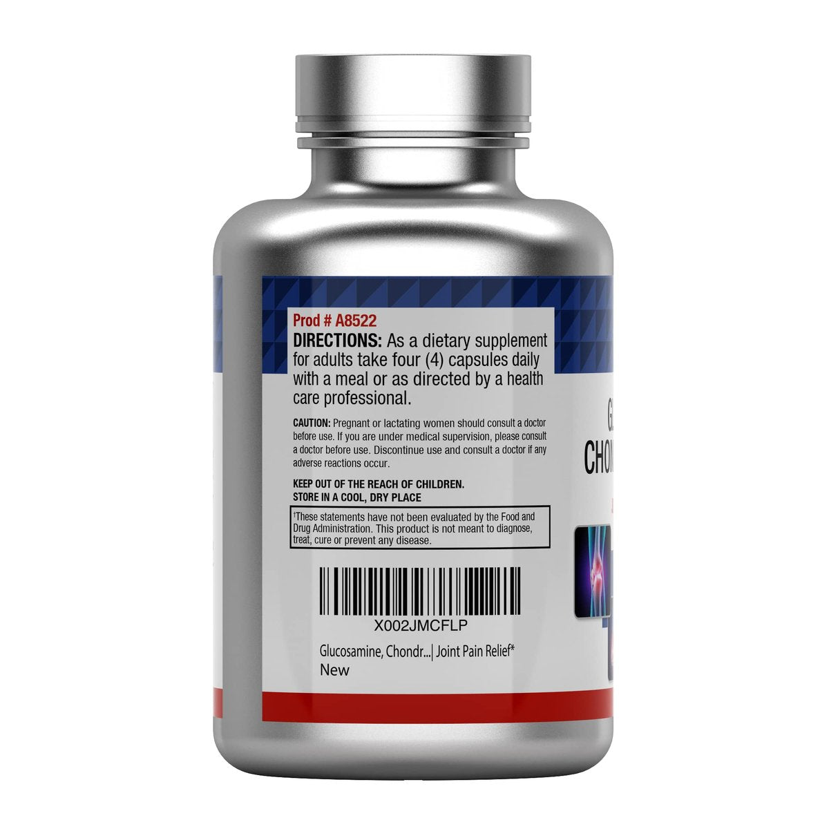 tnvitamins Glucosamine Chondroitin MSM Capsules, 240 Count | 4,000 mg Per Serving | 2,000 mg Glucosamine Sulfate 2KCl + 2,000 mg MSM & Chondroitin Blend | Joint Support Supplement - görsel 4