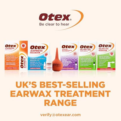 Otex Olive Oil Ear Drops For Natural, Gentle Removal of Excessive, Hardened Ear Wax. Bottle with Dropper Applicator, 10 ml (Pack of 1)