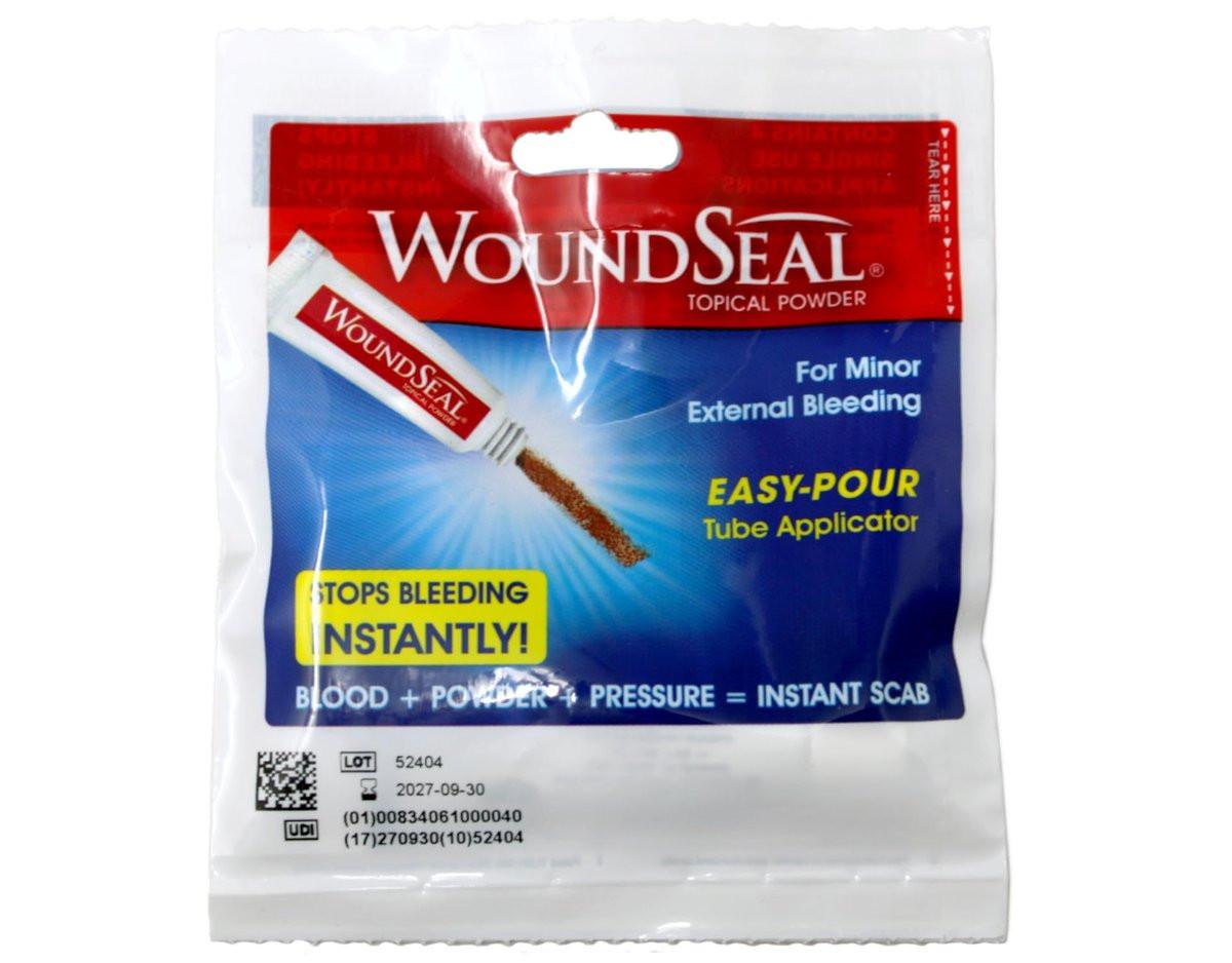 WoundSeal Topical Powder Wound Care First Aid for Cuts, Scrapes and Abrasions Single Use, 4 Count (Packaging May Vary) - görsel 1