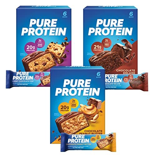 Pure Protein Bars, High Protein, Nutritious Snacks to Support Energy, Low Sugar, Gluten Free, Variety Pack, 1.76oz, 18 Pack - görsel 12