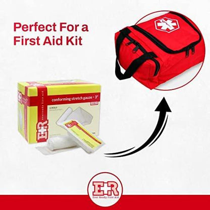 Ever Ready First Aid Sterile Conforming Gauze Roll Bandage - Box of 12-3 inch