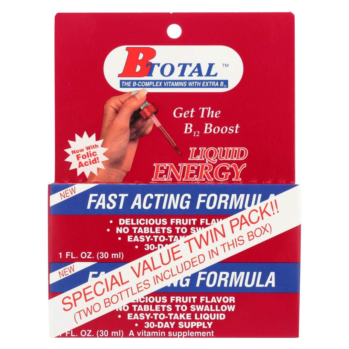 B-Total Twin Pack Sublingual B12 Supplement - 2 fl oz - görsel 4