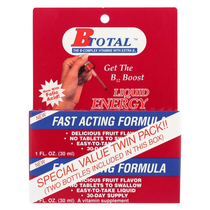 B-Total Twin Pack Sublingual B12 Supplement - 2 fl oz