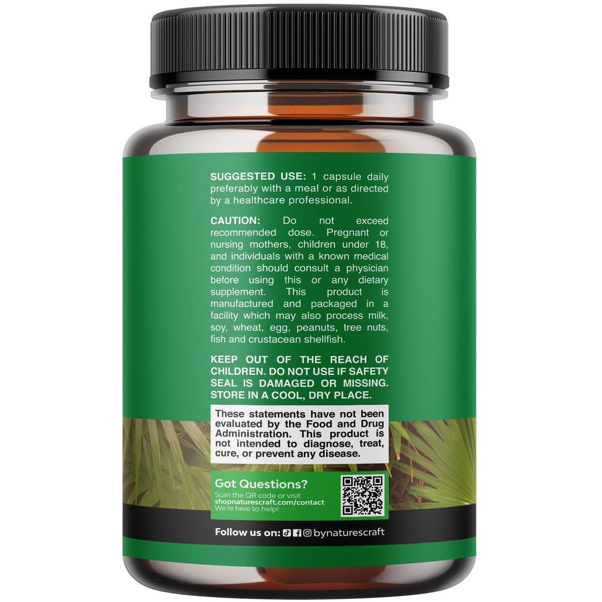 Extra Strength Saw Palmetto Extract - Advanced Herbal Complex for Hair Health and Urinary Support with Plant Sterols & Flavonoids - Potent Herbal Supplement with 500mg per Serving - 100 Count - görsel 17