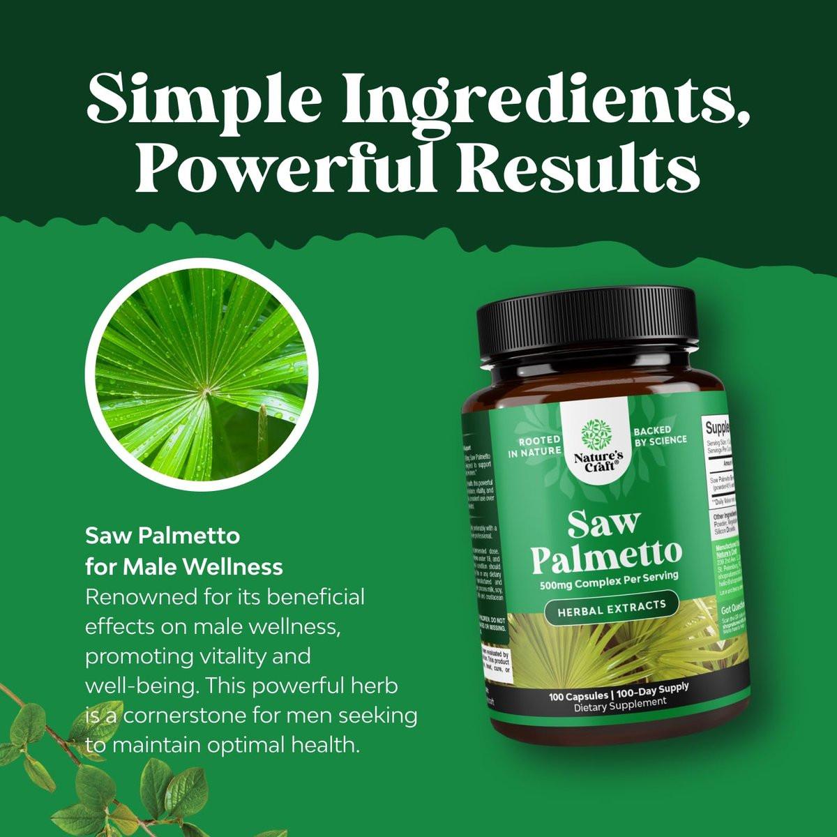 Extra Strength Saw Palmetto Extract - Advanced Herbal Complex for Hair Health and Urinary Support with Plant Sterols & Flavonoids - Potent Herbal Supplement with 500mg per Serving - 100 Count - görsel 11