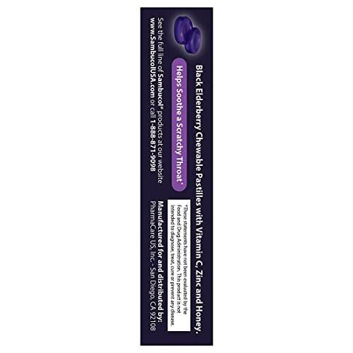 Sambucol Black Elderberry Throat Lozenge - with Black Elderberry, Vitamin C, Zinc & Honey, Soothes Scratchy Throats, High Antioxidants, Gluten-Free - 20 Count - görsel 4