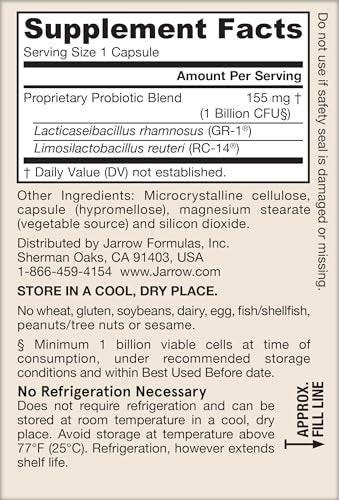 Jarrow Formulas Fem-Dophilus Vaginal Probiotics 1 Billion CFU with 2 Science-Backed Strains, Dietary Supplement for Vaginal & Urinary Tract Support, 30 Capsules, Up to a 30 Day Supply, Shelf-Stable - görsel 2