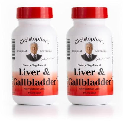 Christopher's Original Formulas Liver & Gallbladder Formula Capsules - Gallbladder Supplements with Digestive Enzymes - Supports Digestive System with Natural Herbs - Pack of 2