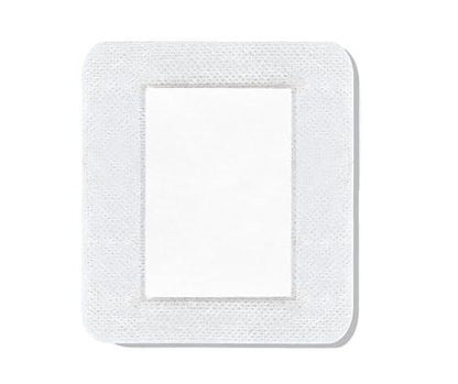 CURAD White Waterproof Adhesive Pads, 4" x 4", Advanced Wound Care, 1 Box, 8 Count