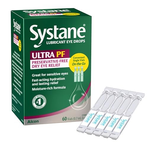 Systane ULTRA Preservative Free Lubricant Eye Drops, 60 Count, Fast-Acting Dry Eye Relief from Irritation & Dryness, Hydrating Eye Drops for Extended Protection, Single-Use Vials - görsel 8