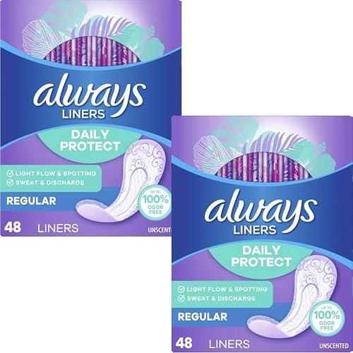 Always Radiant Pantiliners, Regular, Unscented, 48 Liners (Pack of 2) - görsel 15