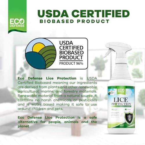 Eco Defense USDA Biobased Lice Spray for Furniture, Bedding, and Home - Natural Extra Strength Lice Treatment - Helps Keep Home Free of Lice - görsel 2