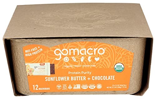 GoMacro MacroBar Organic Vegan Protein Bars – Ingredients: Organic sunflower butter, organic chocolate chips – Image 9