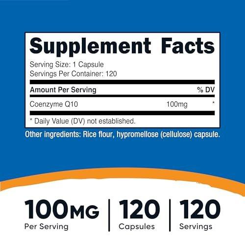 Nutricost CoQ10 100mg, 120 Vegetarian Capsules, 120 Servings - High Absorption, Vegetarian, Non-GMO, Coenzyme Q10 - görsel 4