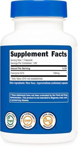 Nutricost CoQ10 100mg, 120 Vegetarian Capsules, 120 Servings - High Absorption, Vegetarian, Non-GMO, Coenzyme Q10 - görsel 11