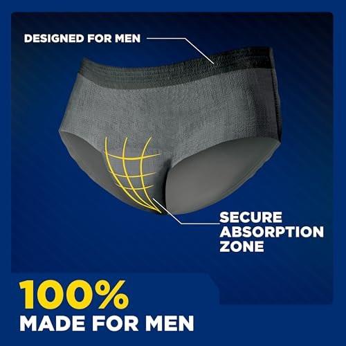 TENA Men Incontinence Underwear, Maximum Plus Absorbency, Adult Diapers, Small/Medium (Waist Sizes 34in-50in), 16 Count - görsel 1