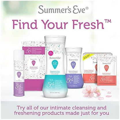 Summer's Eve Feminine Wipes, Blissful Escape, Vaginal Wipes, Feminine Care to Help Remove Vaginal Odor, Gynecologist Tested, 32 Wipes, Pack of 4