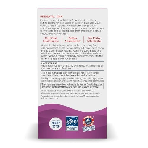 Nordic Naturals Prenatal DHA, Strawberry - – High-Purity Omega-3s: Sourced from wild-caught, sustainable fish oil, – Image 1