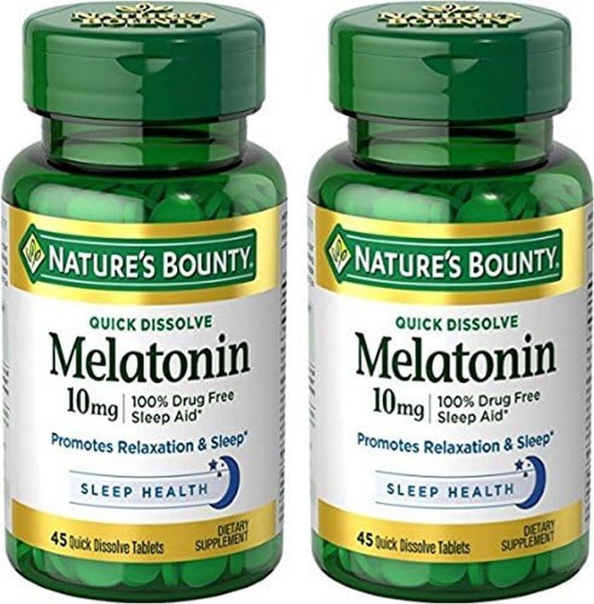 Nature's Bounty Melatonin Quick Dissolve Tablet, 45 Count (Pack of 2) - görsel 2