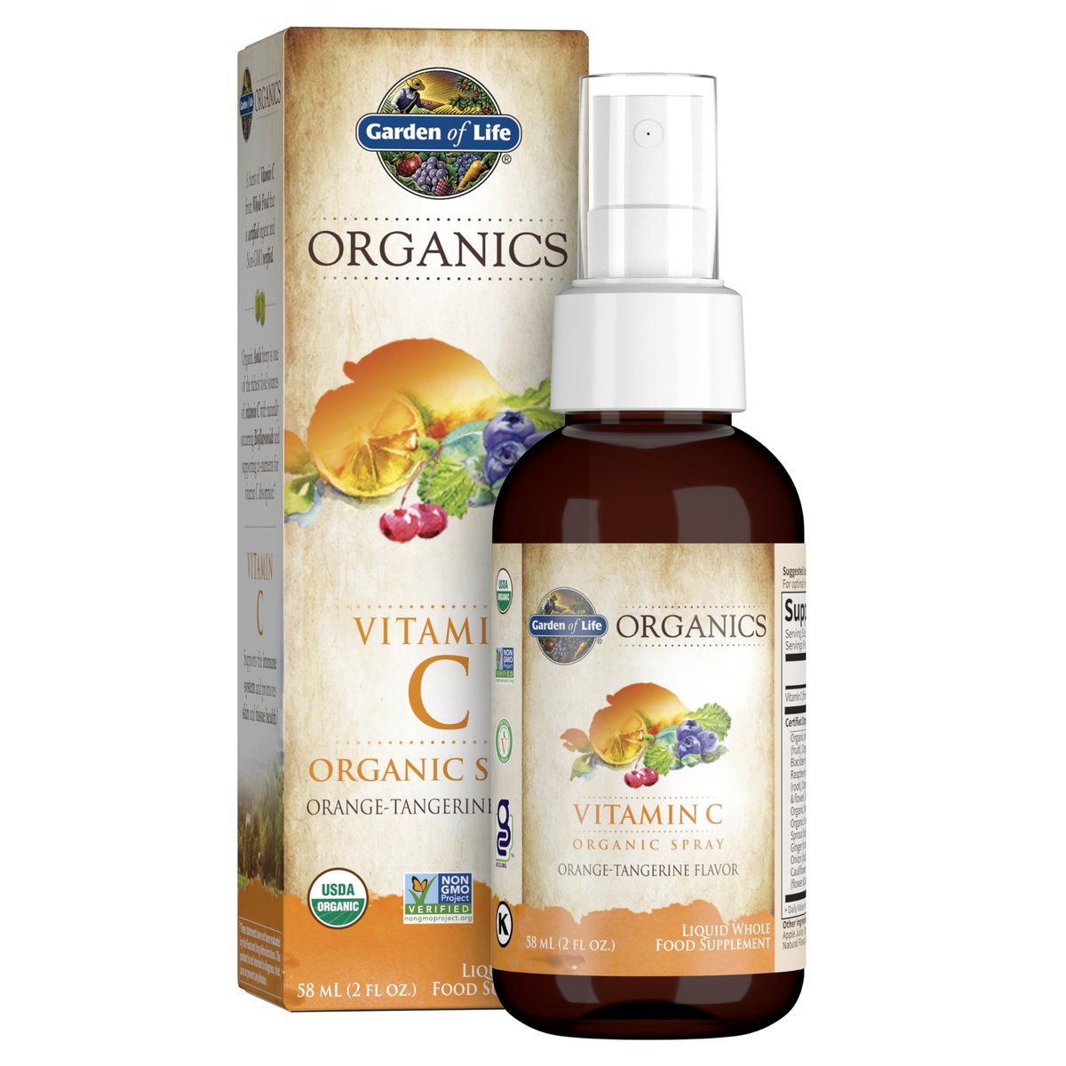 Garden of Life Organics Vitamin C Spray Featuring Amla Berry – Liquid Vitamin C Supplement for Immune & Skin Health Support, USDA Organic, Non-GMO, Vegan, Orange Tangerine Flavor, 2 Fl Oz Bottle - görsel 6